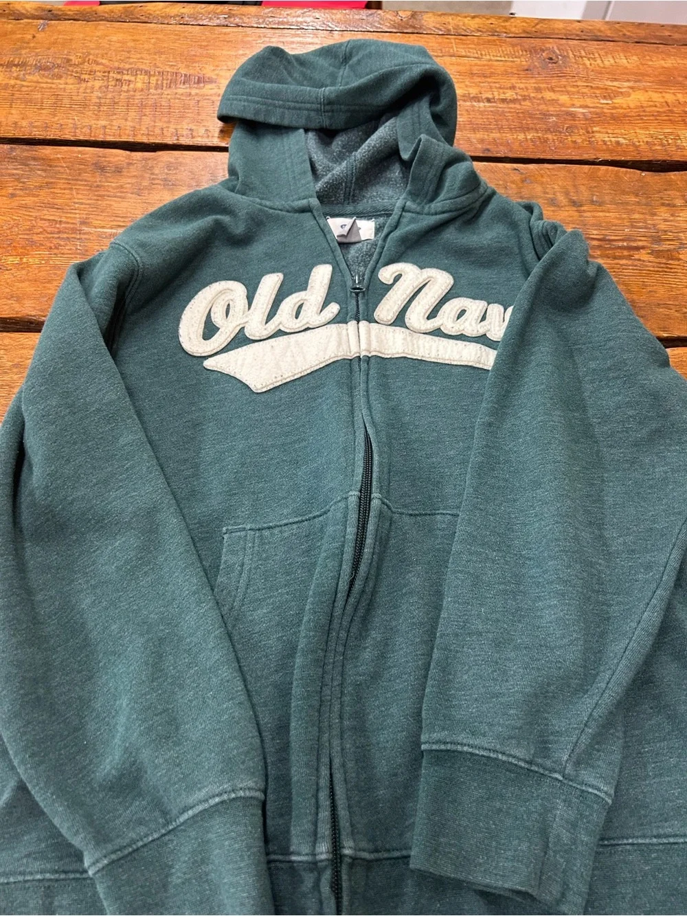 Old Navy boys Teal Green Hooded Zip Sweatshirt